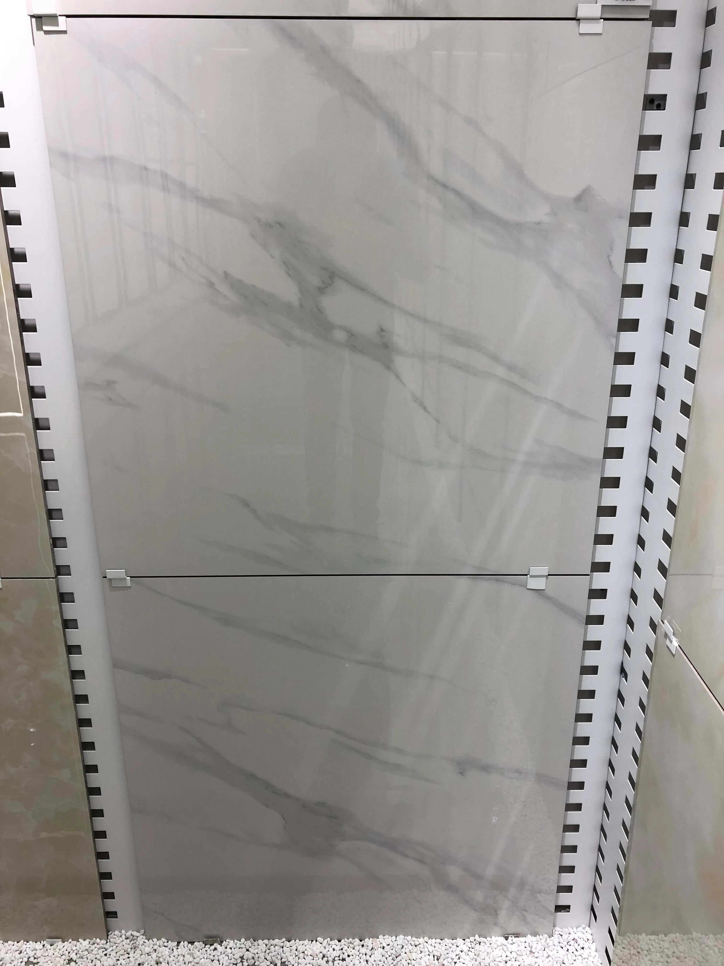 white high gloss marble patterns polished porcelain floor tile