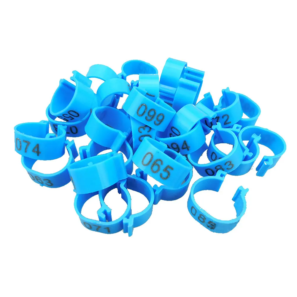 
2020 100pcs/lot Chicken Leg Rings Poultry Ankle Bands Number Tag Markers for Birds Gamefowl Turkey Duck 