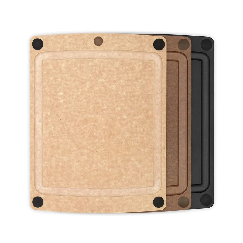 Toptier Wood Fiber Reversible Cutting Board for Kitchen, Non-Slip Kitchen Wood Chopping Board
