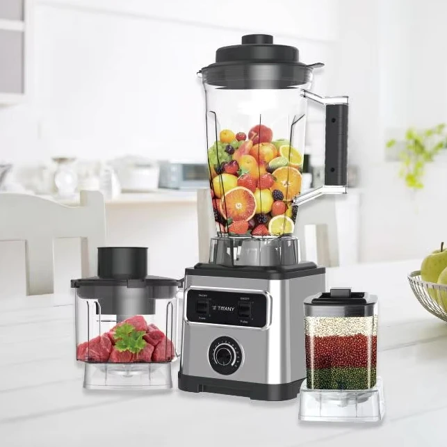 3-in-1 Stainless Steel juicer 3200W Electrical Table Blender with 15 Speeds adjustment AND Pulse Function