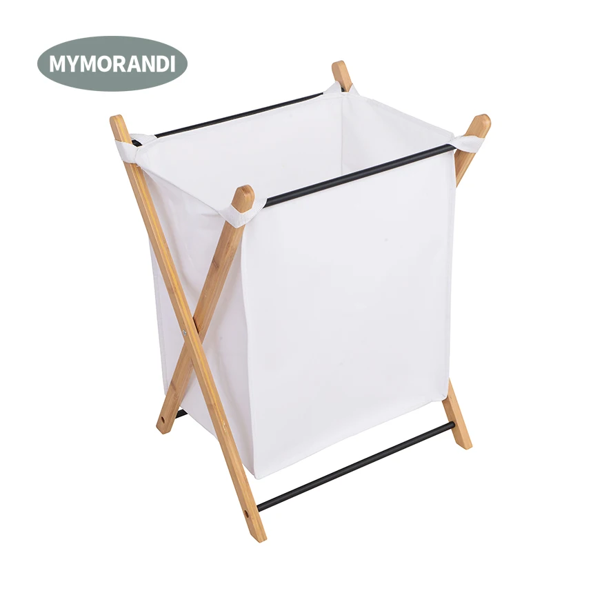 New arrival 2022 dirty clothes laundry basket large foldable bamboo X shape laundry hamper