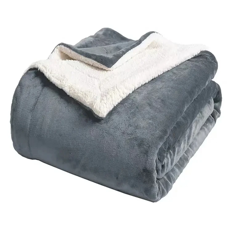 High-quality flannel blanket household bedroom  double-layer thickened lamb blanket