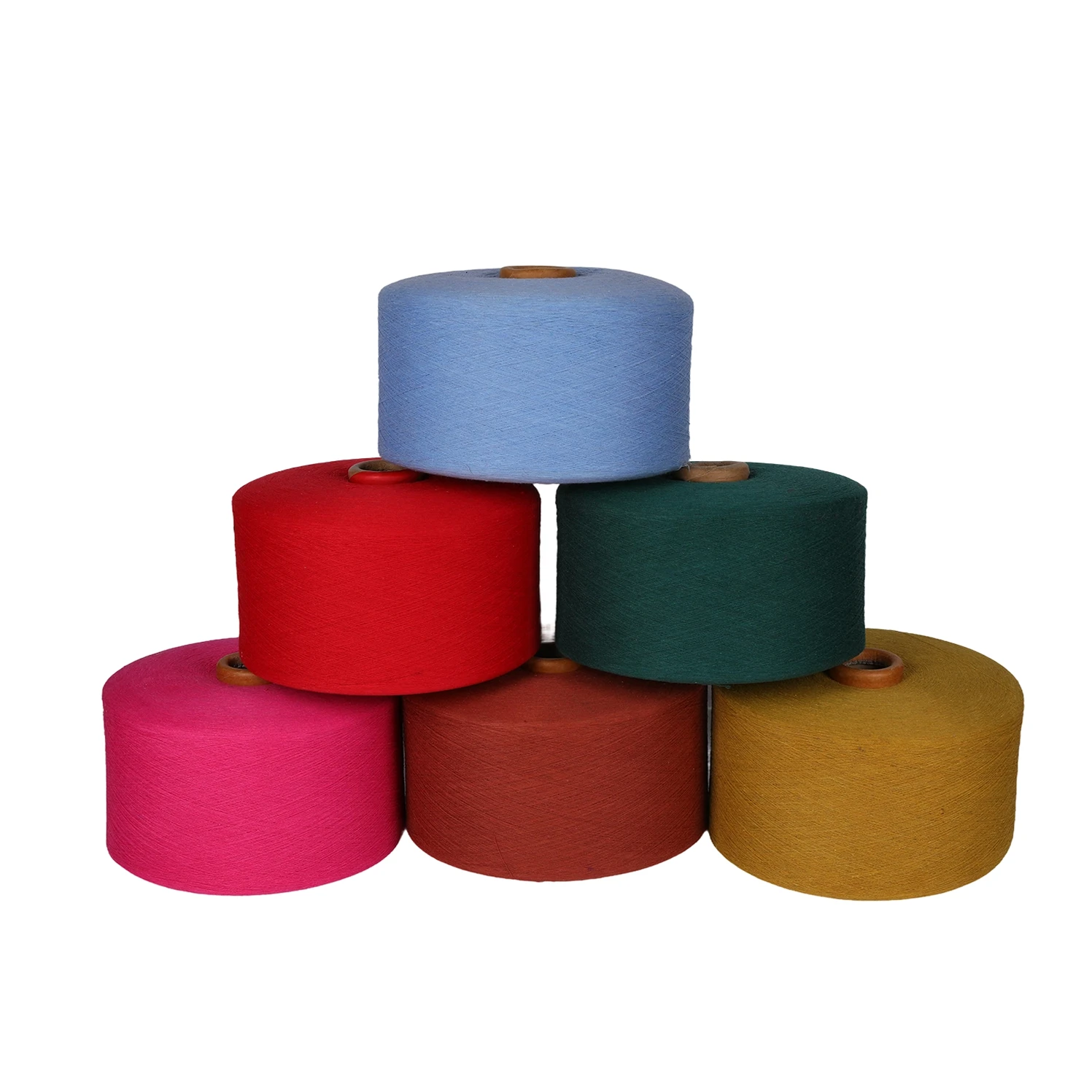 Factory Wholesale Blends Cotton Polyester Yarn Dyed Color Recycled Cotton Yarn For Knitting Socks