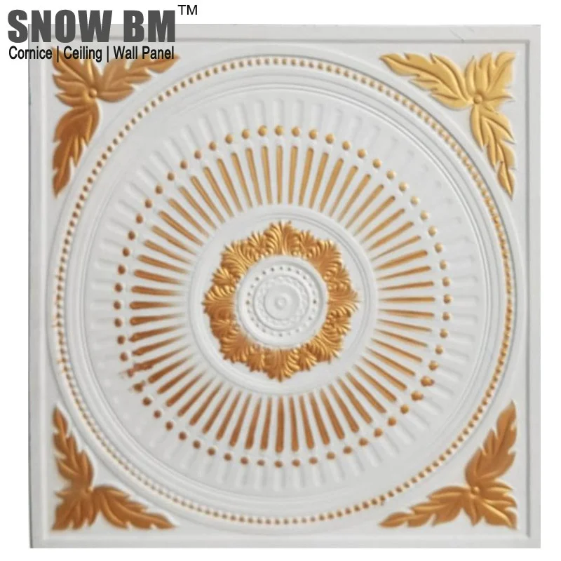 Golden Color POP Fiberglass Reinforce Perforated Gypsum Ceiling