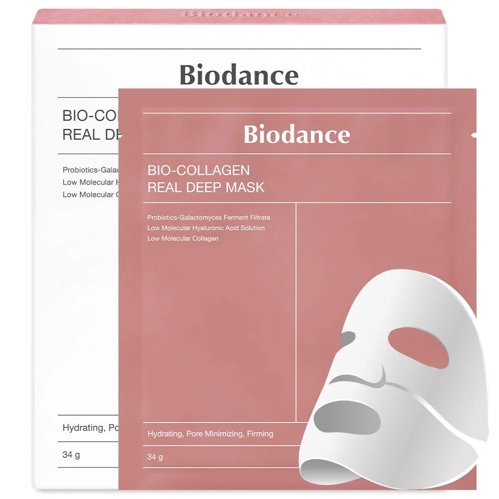 Hot Sell Private Label 4pcs/box Bio-collagen real deep Facial Sheet mask  For Women Deep Moisturizing Overnight Sleeping
