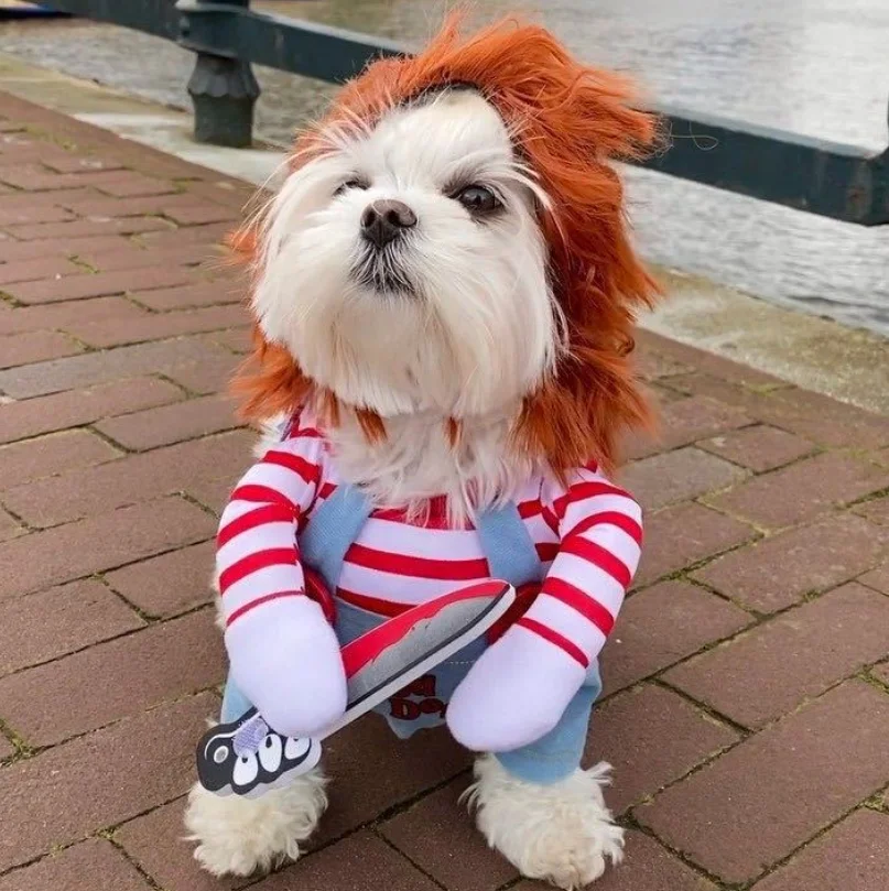 Pet Transform Cute Party Cross-dress Send Courier And Murderer Doll Halloween Dog Clothes