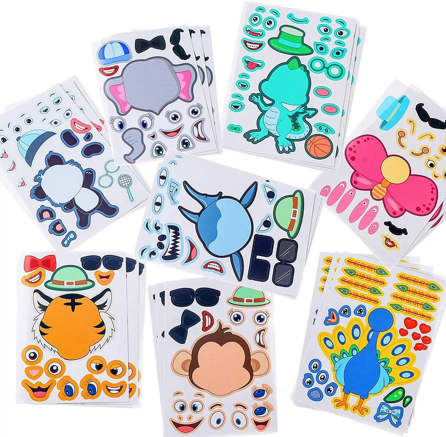 Customized Make Your Own Stickers DIY Animals Face Stickers for Kids