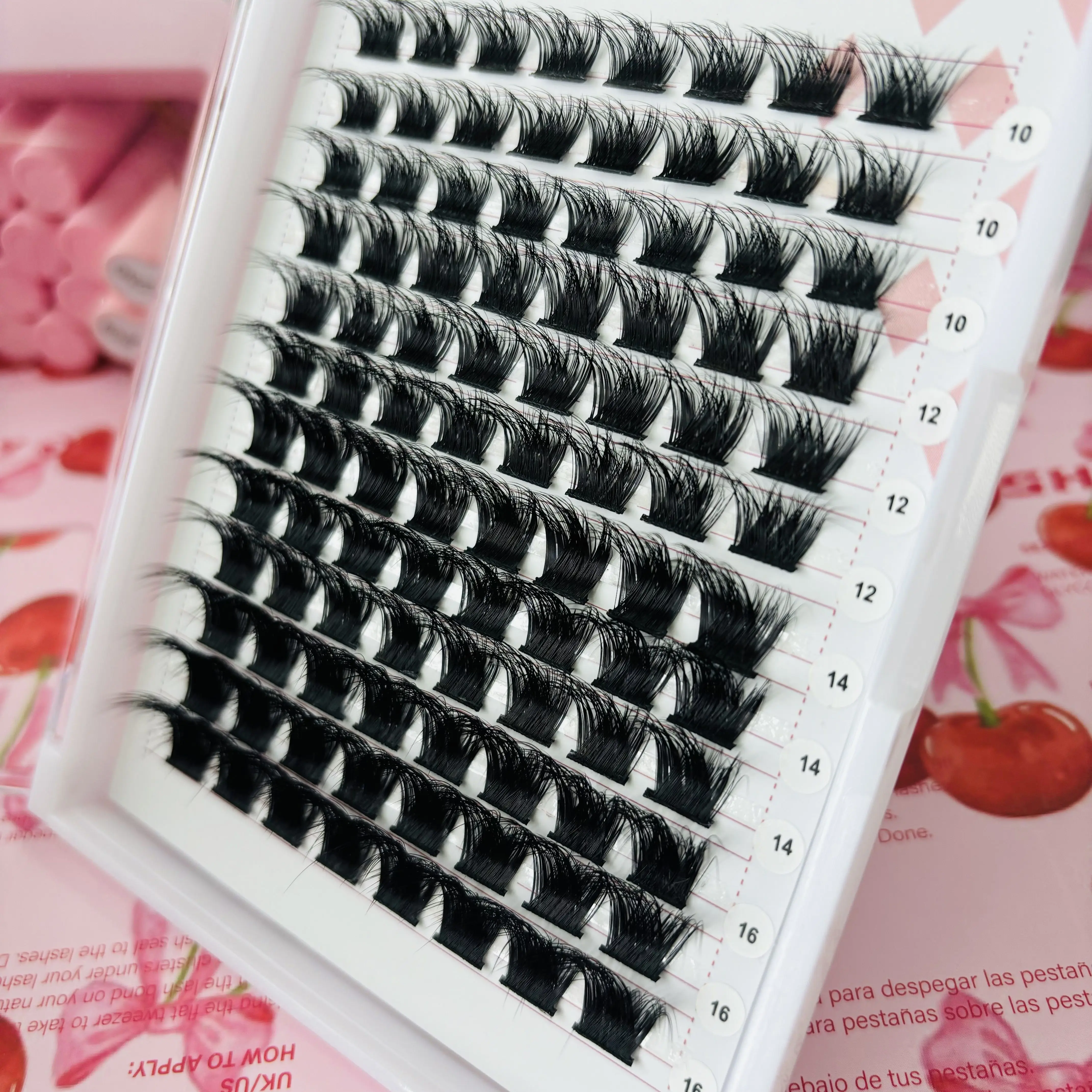 Fluffy Private Label  Segment Cluster Lashes With Glue DIY Lashes Kit Bond and Seal