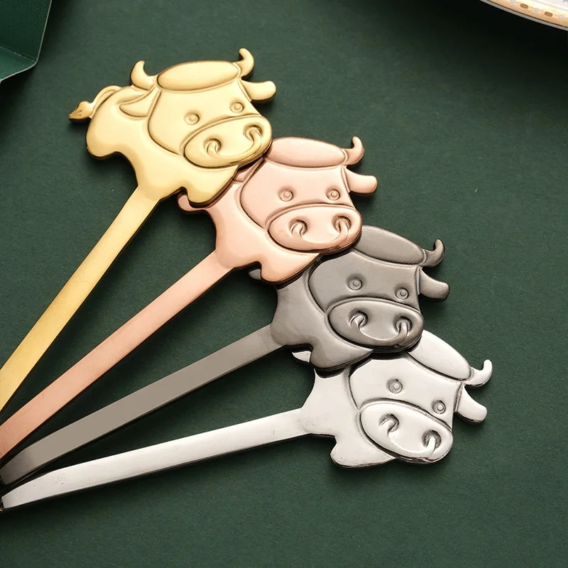 Creative Cat Design Long Handle Dessert Spoon Ice Cream Candy Teaspoon Tableware Coffee Spoon