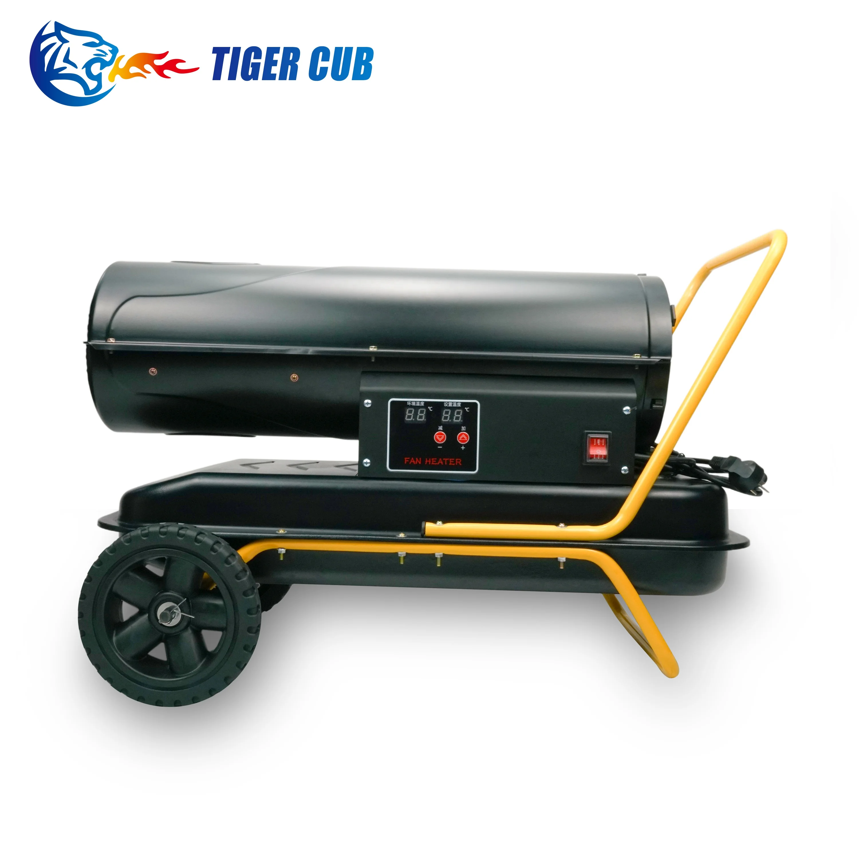 New 30KW Mobile Industrial Room Oil Heater from China Diesel Space Heaters with Reliable Motor for Greenhouse Farm Home