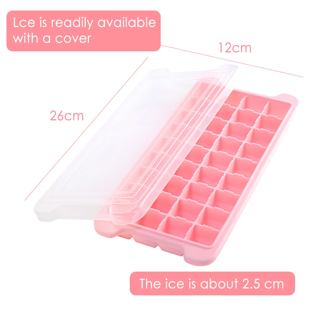 Silicone Ice Cube Molds with Lid, Easy Release Ice Make Cube Trays with Removable Cover