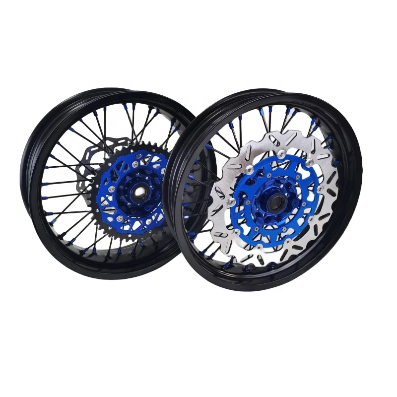 Hot Sale 17 Inch Motorcycle Supermoto Motard Spoke Rim 36 Holes Wheel Set