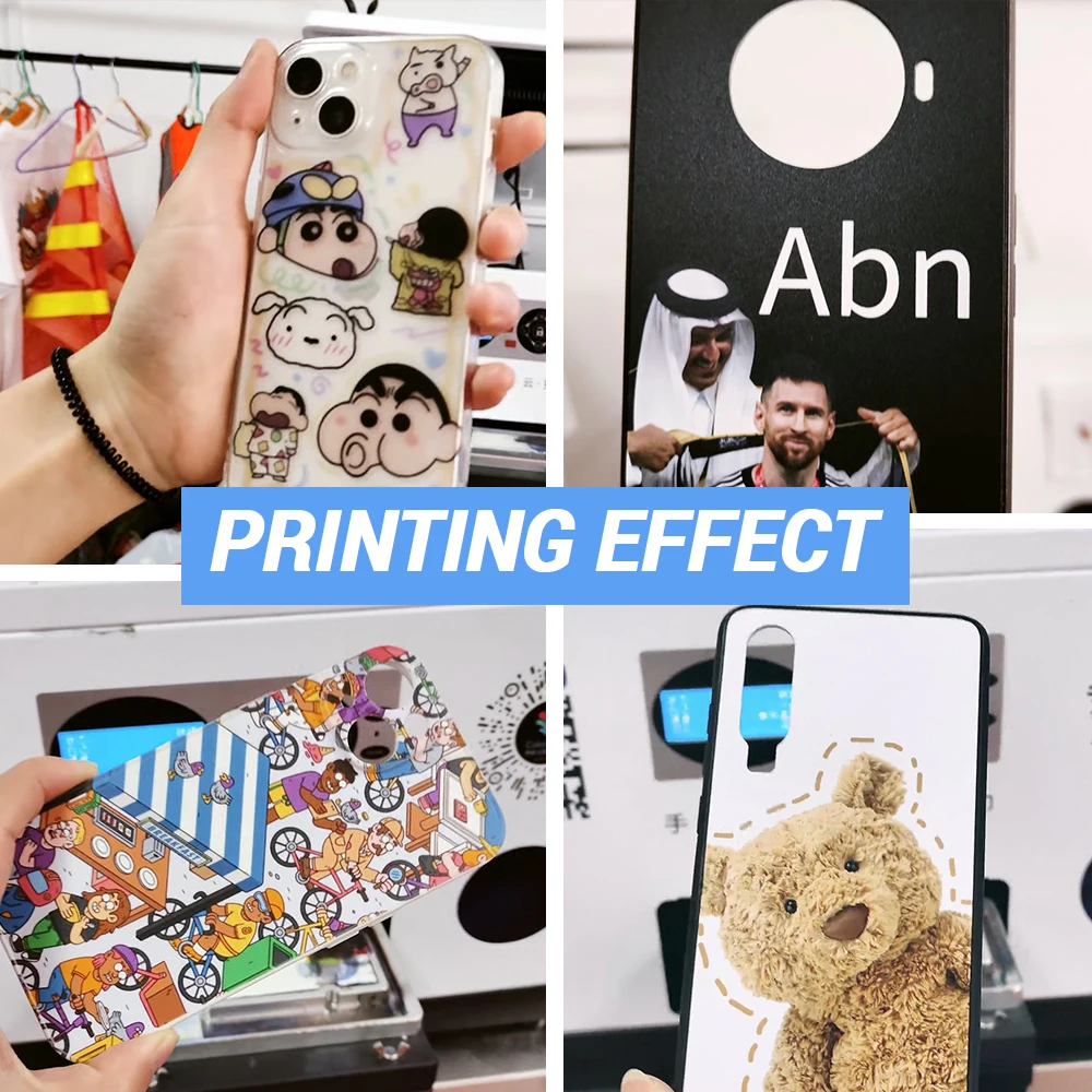 Refinecolor Phone Case Printer XP600 i1600 UV Printing Machine With H5 Web App Customize Mobile Cover iPhone Samsung All Brand