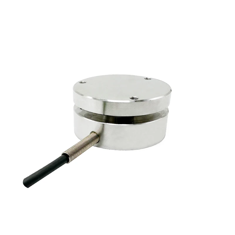 Flange mounted 1T mini compression load cell flat membrane box 10kg 500kg force sensor transducer for lab research