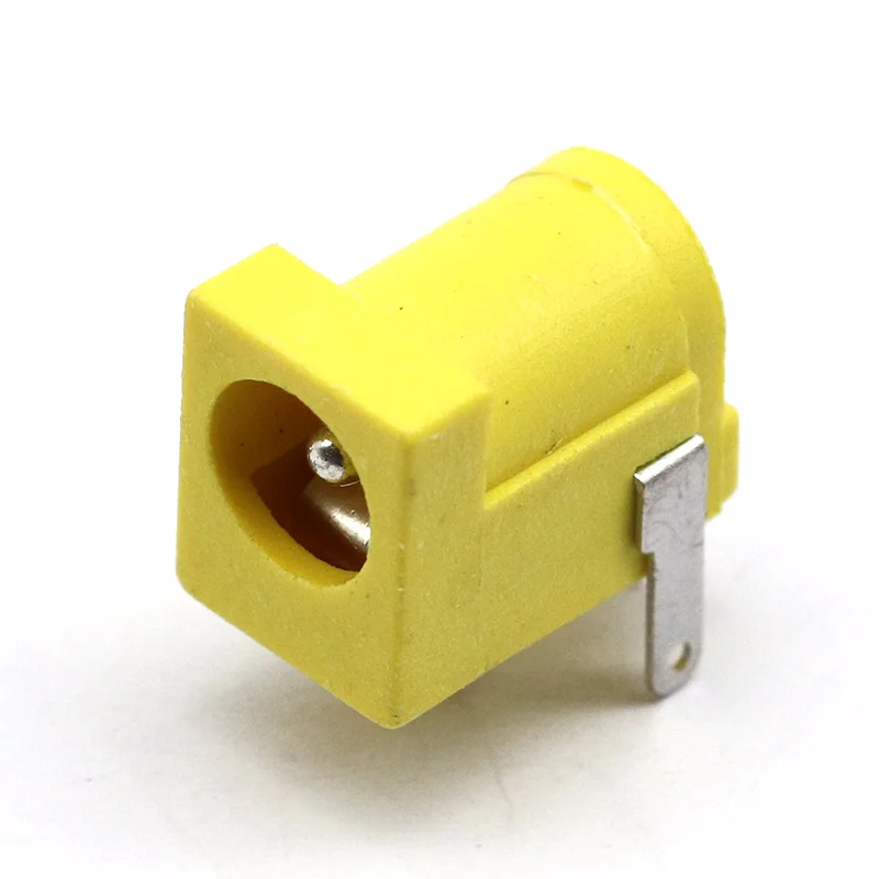 DC-005 Yellow DC Power Jack Socket Connector DC005 5.5x2.1mm Plug-in 3Pin