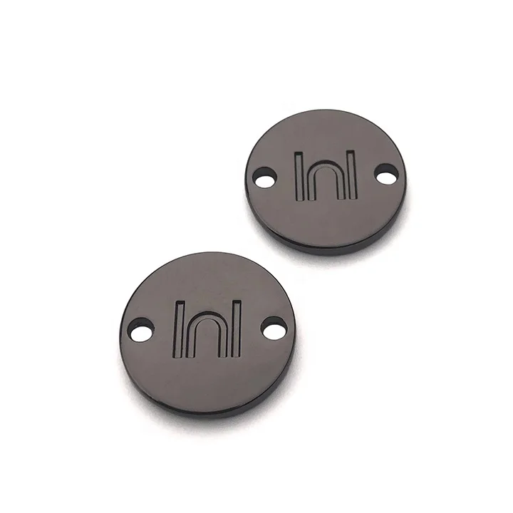 Round Custom Metal Clothing Tags Private Brand Name Logos Sewing Labels for Garment