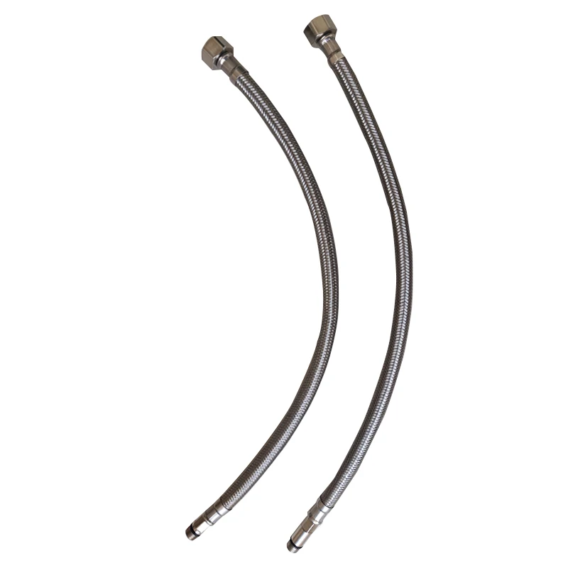 H-18 Female Compression Flexible Faucet Connector Braided Stainless Steel Supply Hose Line  Thread Male Connector for Kitchen