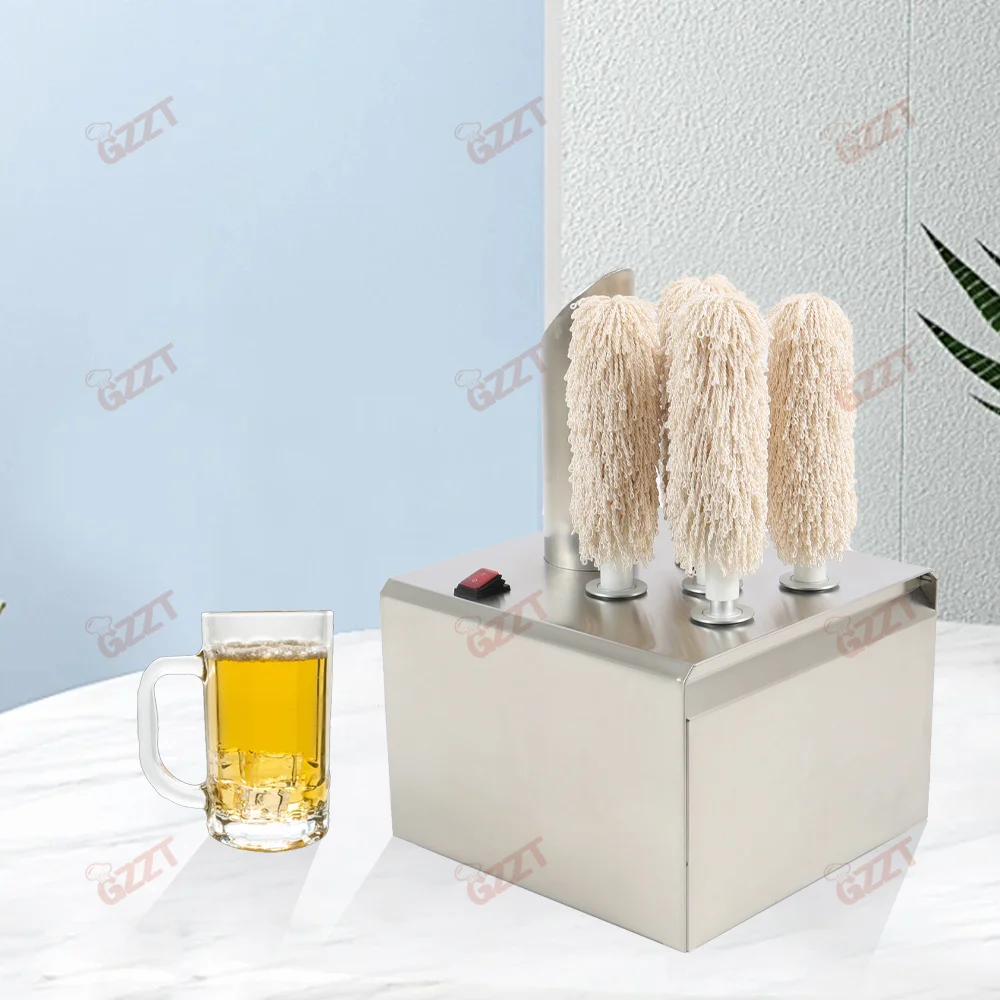 Industry Stainless Steel 5 Heads Glass Cup Dryer Bottle Cleaner Machine Glasses Dry Polishing Machine For Restaurant Hotel Bar