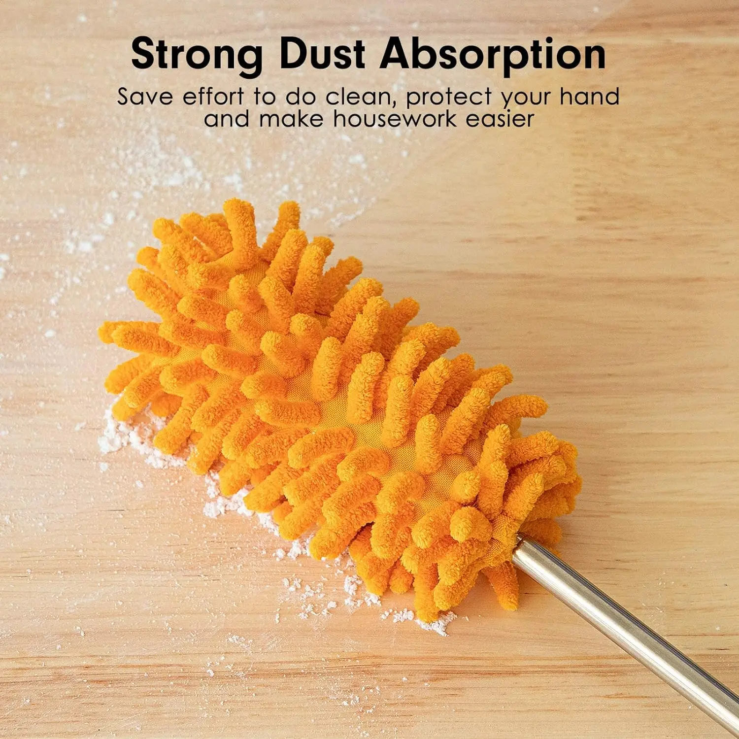 CARCATICZ Microfiber Duster for Cleaning Hand Washable Dusters with 2pcs Replaceable Microfiber Head for Car Ceiling Fan