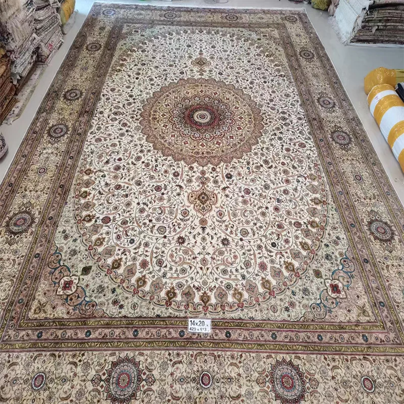 Hand Knotted Pure Silk luxury Antique Traditional French Persian Design  Villa Living Room Carpet and Rugs