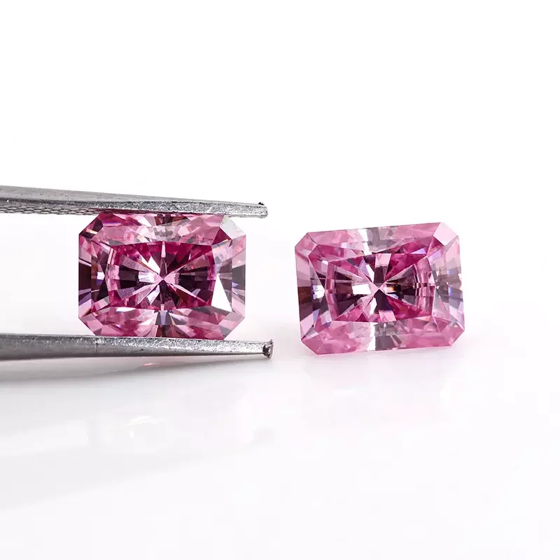 SICGEM Custom Pink Loose Moissanite Certified D Color VVS1 round Cut Gemstone