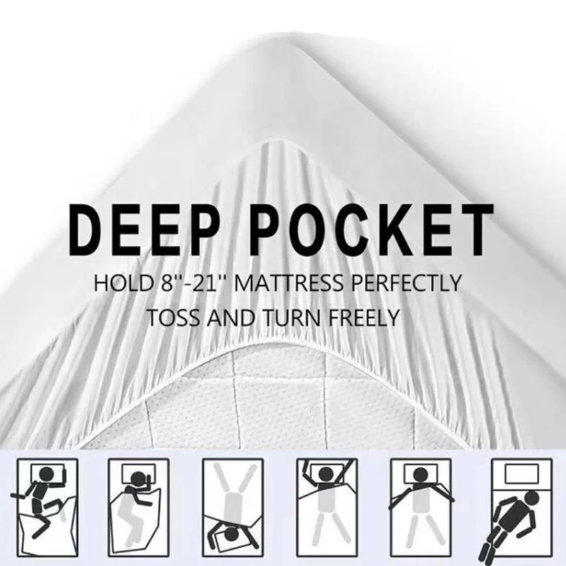 Four Seasons Premium Quality Hypoallergenic Zippered Queen Bed Encasement Mattress Protector Waterproof Mattress Covers MCG-0005