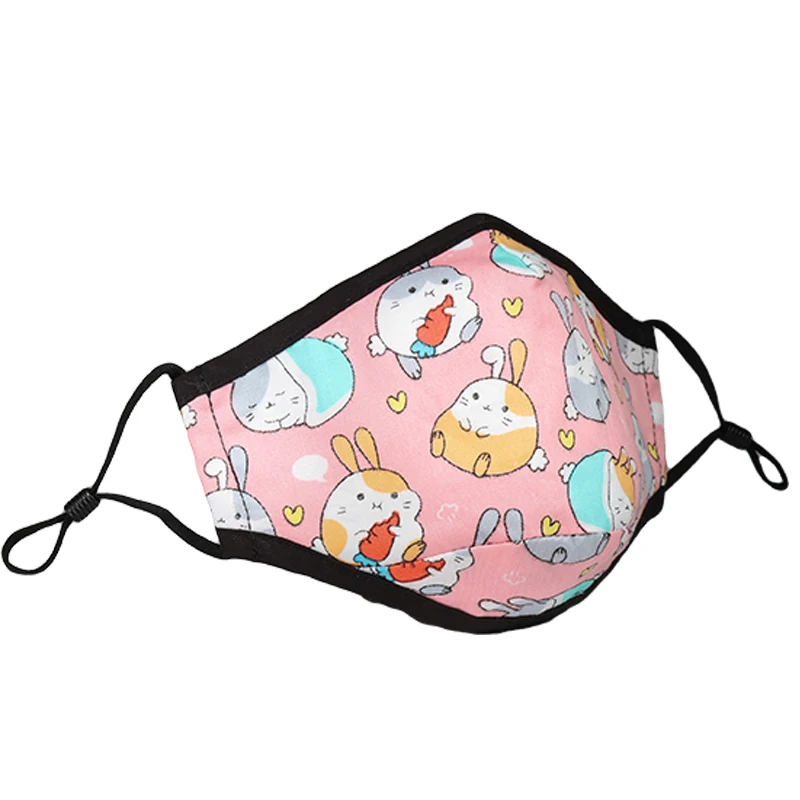 wholesale fashion pm2.5 dust face mask cotton mask for children kid printed cartoon patterns washable reusable cotton masks