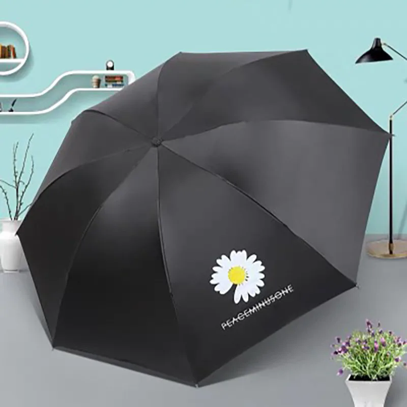 Sunscreen Anti-UV Sun Three-fold Portable Tiny Rain Manual Windproof Travel Compact Folding Umbrella