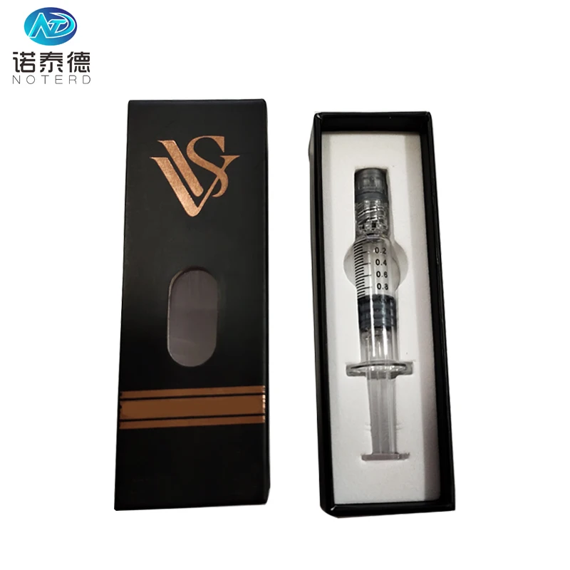 Custom rigid box packaging prefilled 1ml luer lock glass syringe