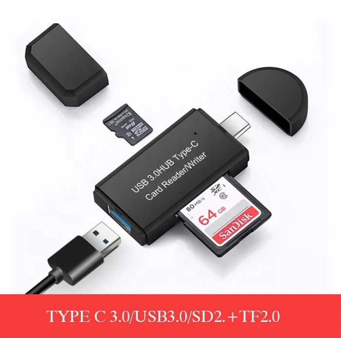 Горячая Распродажа OTG Type-c USB 3 0 Micro SD TF кардридер записывающее устройство для iphone ПК мобильного телефона