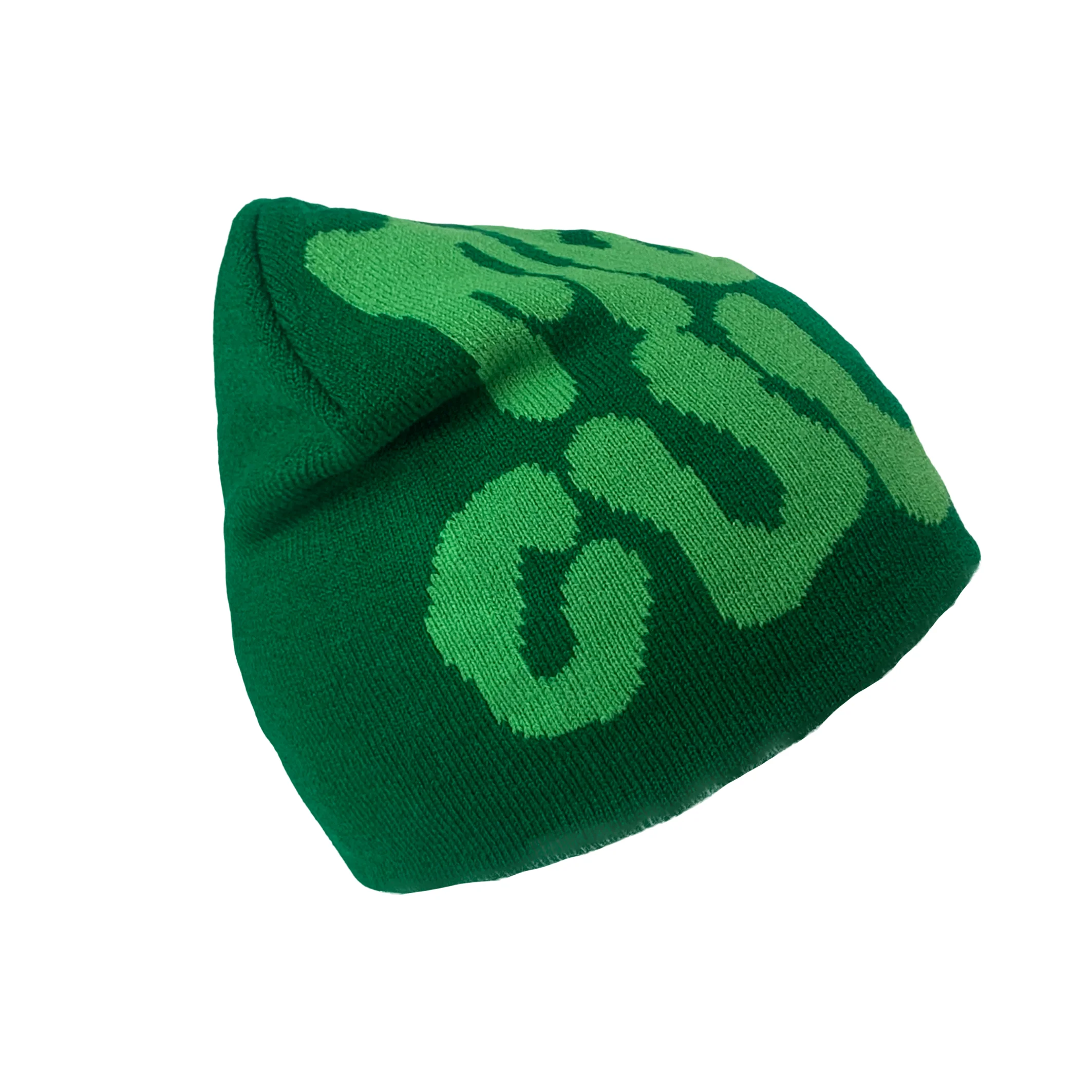 Reversible Ribbed Jacquard Acrylic Wholesale Unisex Knitted Custom Embroidery Logo Knit Winter Beanie Men Beanies Hat For Men