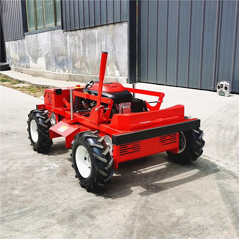 Wholesale light RC lawn mower 9.5HP remote control electric lawn mower 4 wheel drive grass cutter
