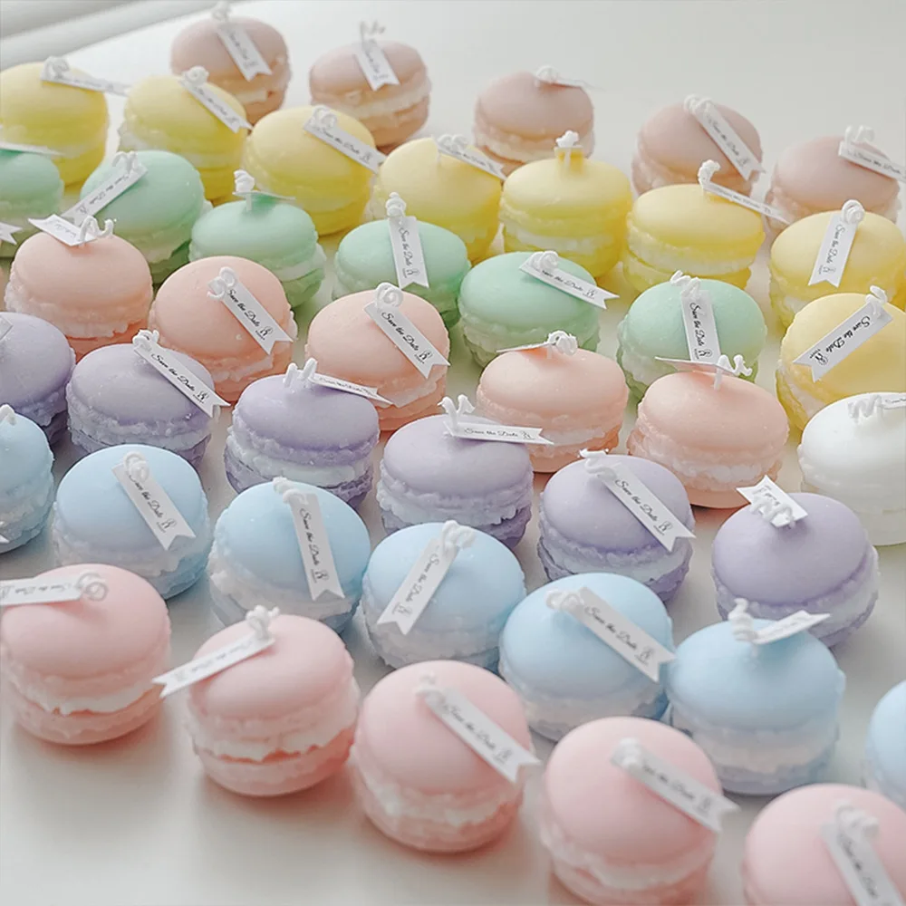 Ins Style Fragrance Luxury Bulk Macaron Hand-made Smokeless Scented Paraffin Wax Easter Aromatic Aroma Therapy Candle