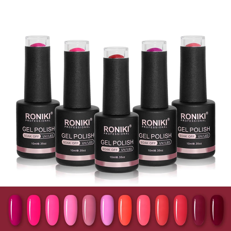 RONIKI 10ml free samples nail art oem soak off private label color uv gel gel nail polish for ladies