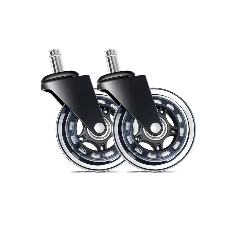 Nylon PVC Steel Office Chair Caster No Trace Noiseless Office Chair Caster Wheels