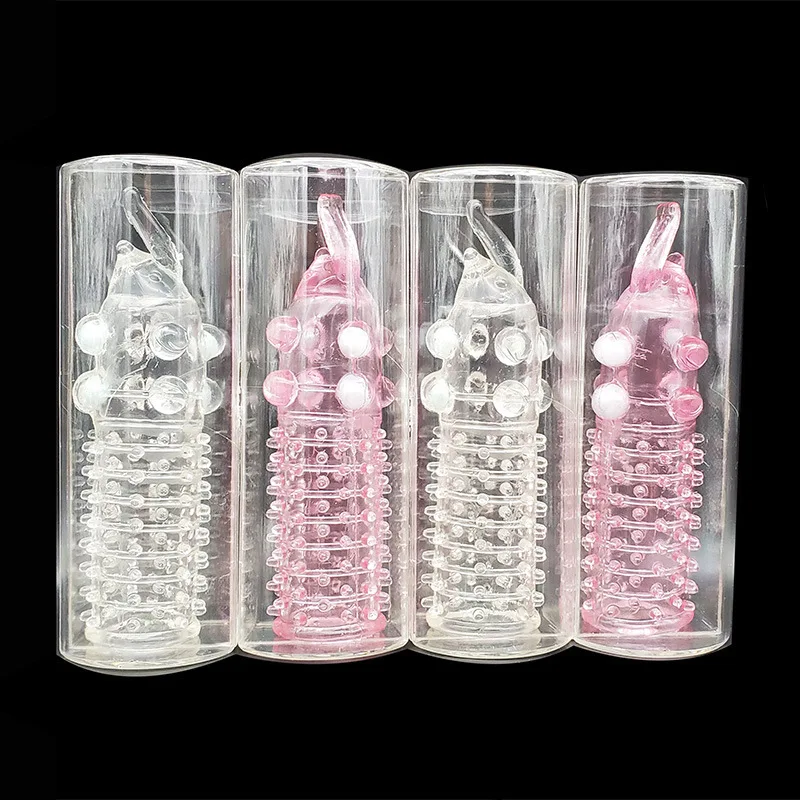 China manufacturer sexy private product crystal shaped condom stimulates female clitoris enlarged and lengthened male condom