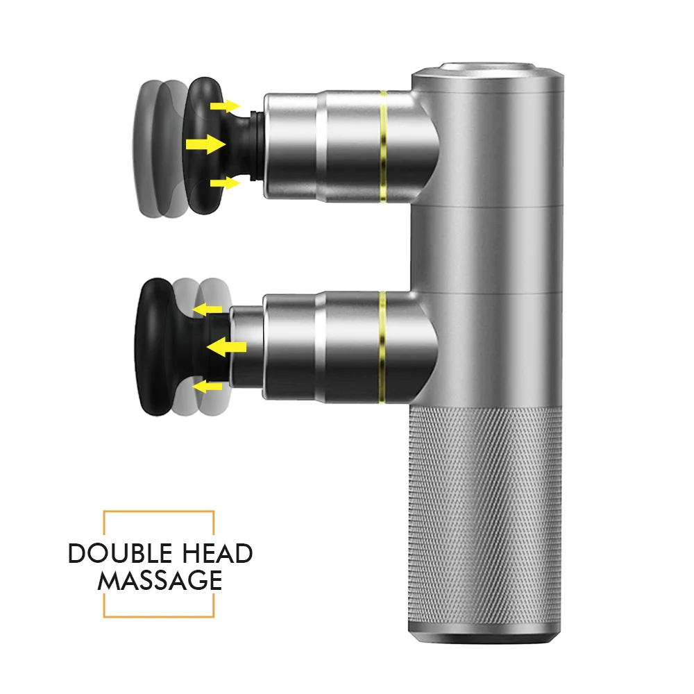 dropshipping custom logo gun massage professional powerful double head massage gun mini with 8 massage attachments