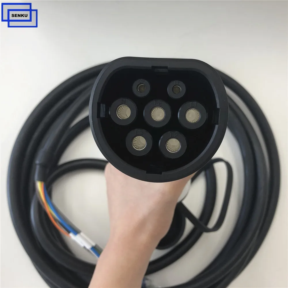 
Senku Brand iec 62196 type 2 ev plug 32A 415V AC / Brand customized support 