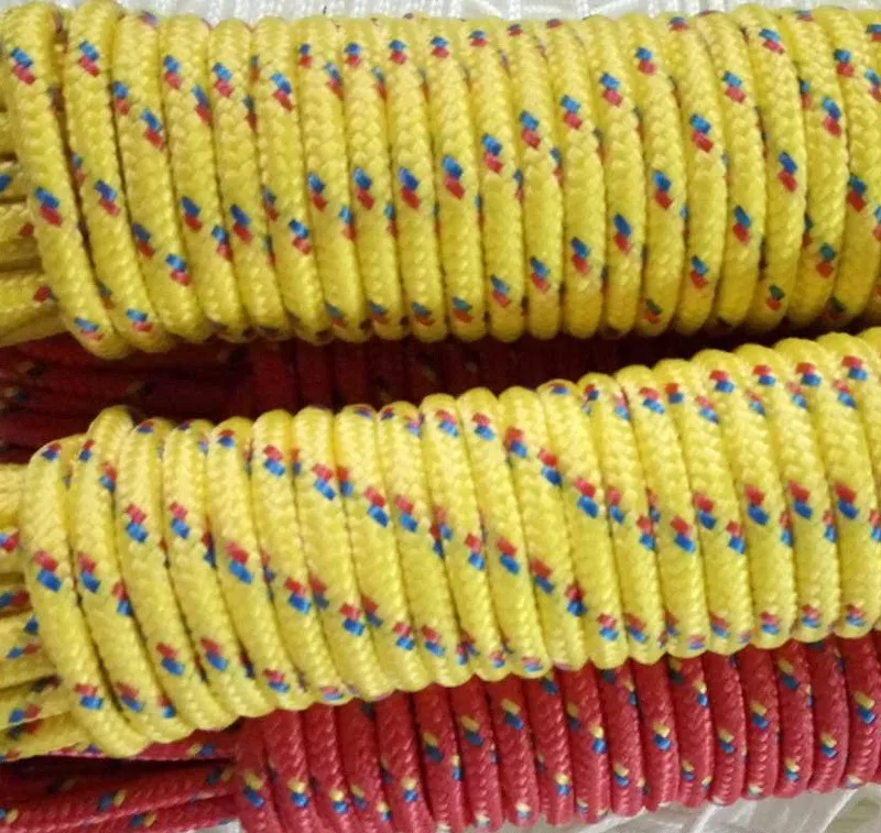 5mm solid color core-spun round rope 16-braid polyester inter-color jump point braided rope hand-held waist rope