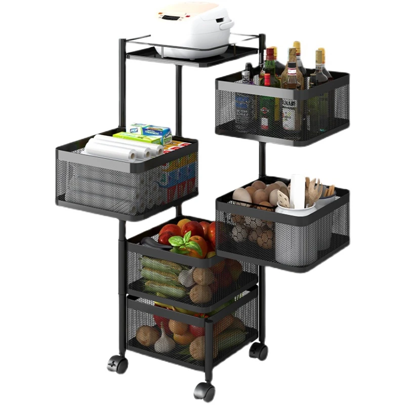 Vegetable and Fruit Storage Basket Kitchen Cabinet Rack Seasoning Stainless Steel