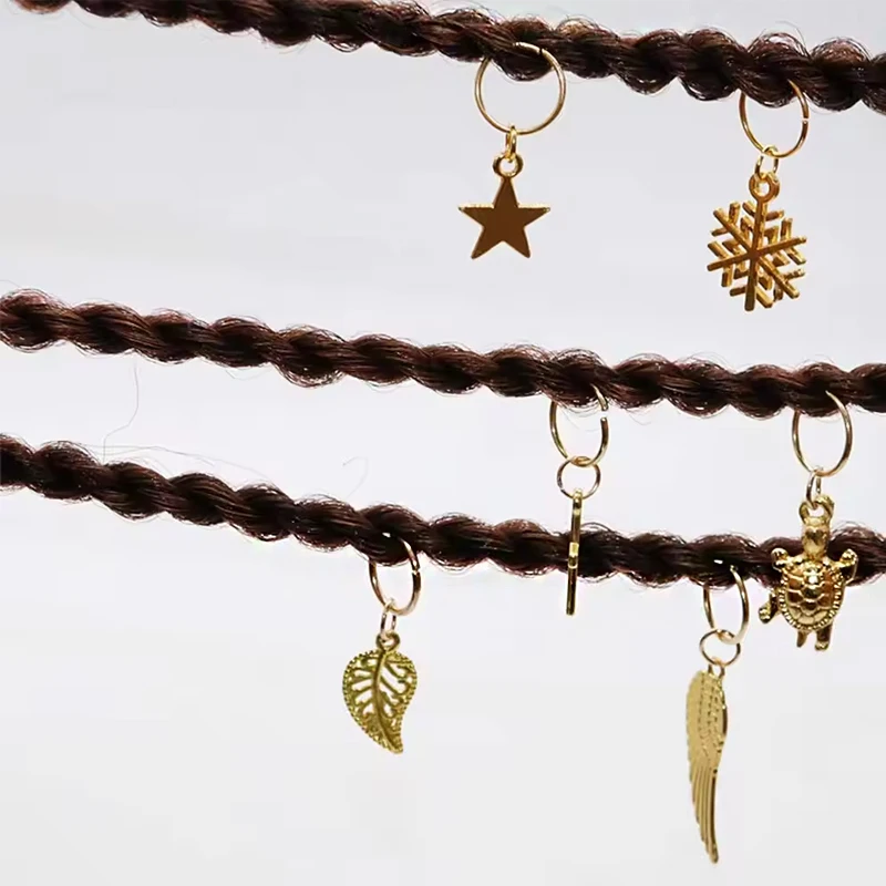 220 Pieces Hair Accessories Loc Hair Jewelry for Women Braids Dreadlock Beads Metal Hair Clips Decoration golden