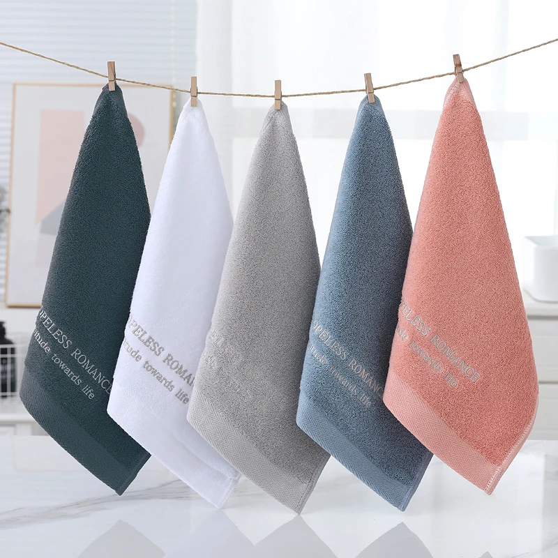 Wholesale High- End Solid Color Thickened Terry 100% Egyptian Cotton Luxury Hotel Bath Towel Set with Customized Embroidery Logo