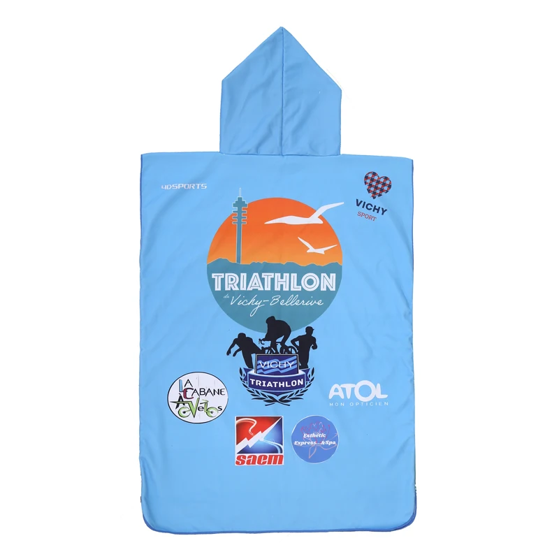 Hooded Surf Poncho Changing Robe Swimming Pool Change Beach Surf Poncho Towel