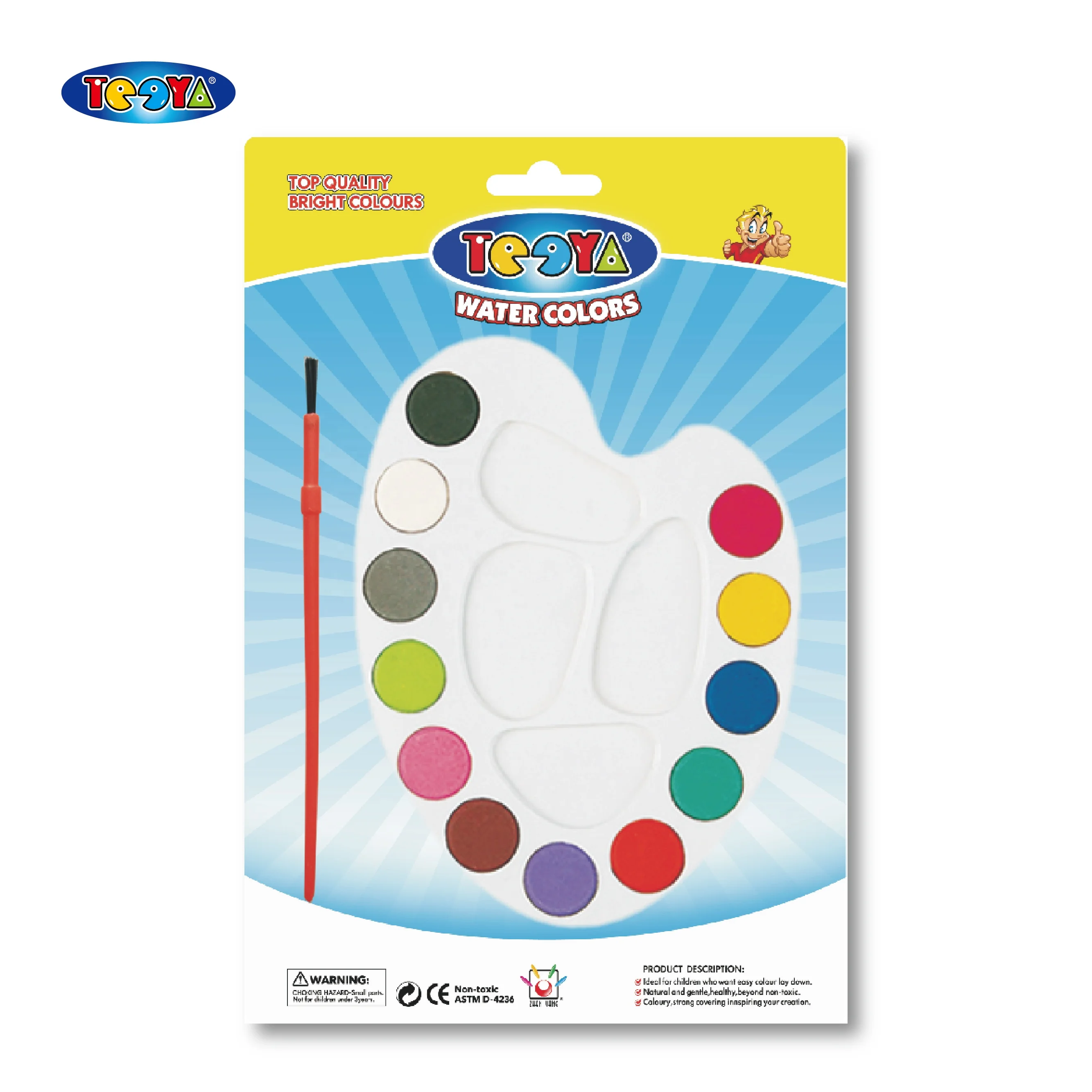 12 COLOR 21MM WATERCOLOR SET IN BLISTER PACKAGE