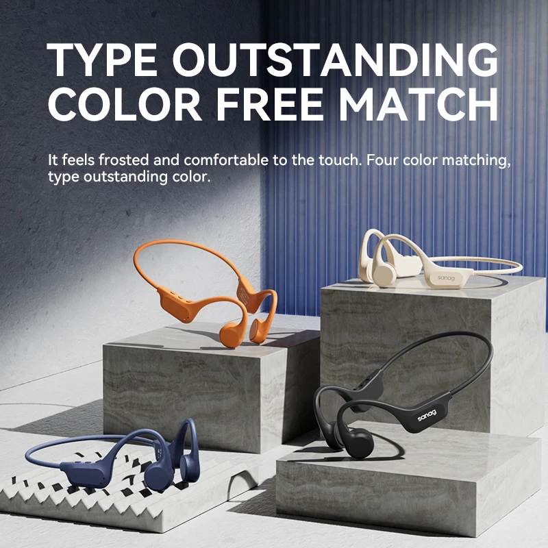 Sanag B60S Wireless Earphones Bone Conduction BT 5.3 Headphones Sports Headset Waterproof with Mic Ear-hook IPX8 TWS Hifi Stereo