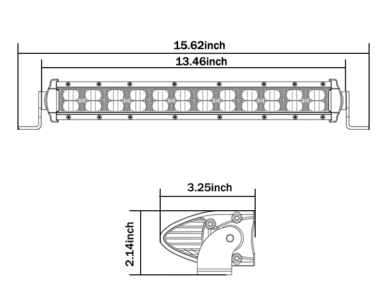 Aluminum Housing Waterproof IP68 Led Light Bar 12V