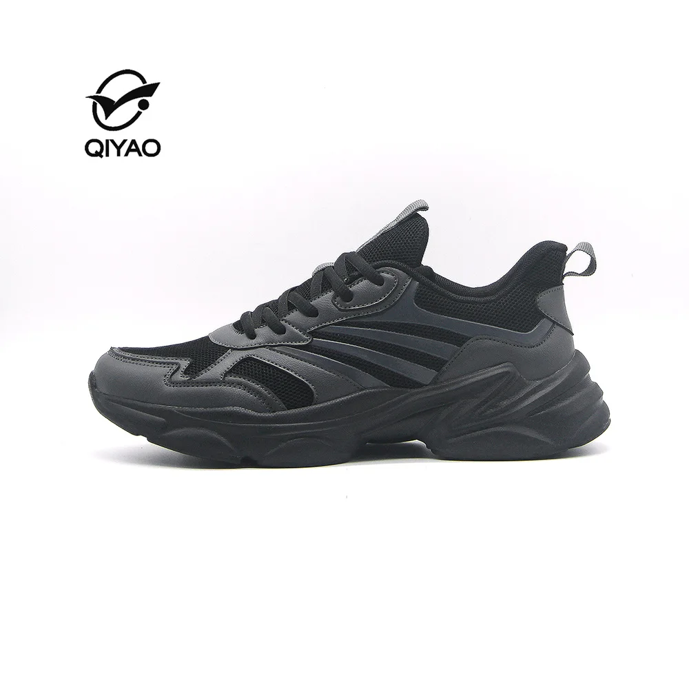 Qiyao Hot Selling Fashion Outdoor Running Sneakers Casual Breathable Rubber Sole Sport Running Shoes For Men