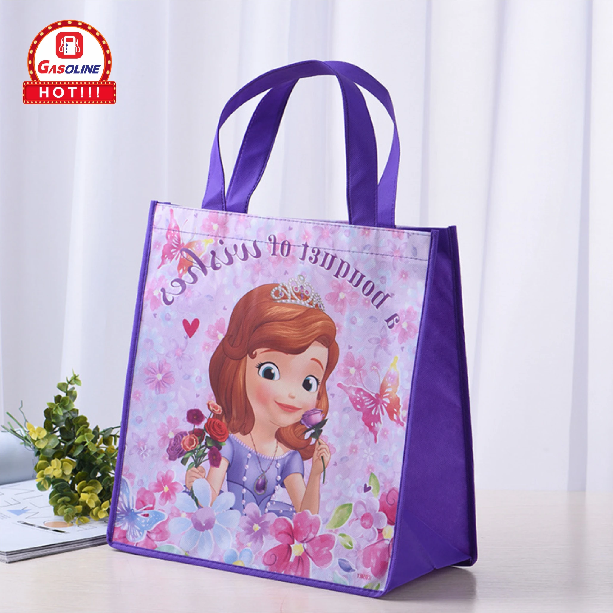 Custom Logo Printed Cheap Shopping Tote Laminated Non Woven Trade Show Bags Promotion Gift or Shopping Bag Customized Gasoline