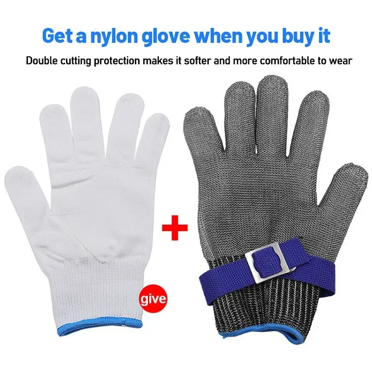 Sturdyarmor Cut Resistant Durable Rustproof Butcher Kitchen Cutting Heavy Protection Stainless Steel Mesh Metal Wire Gloves