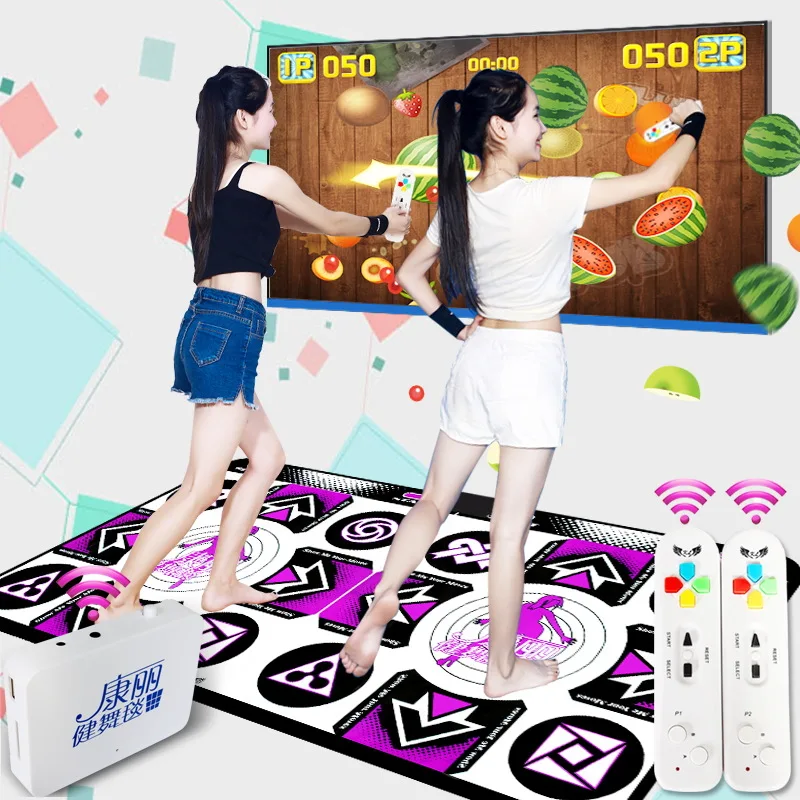 
Hot Sale Adults Kids 2 Person Dance Exercise Play at Home Wireless Double Dance Floor DJ Music Mat for Bodybuilding Fitness 